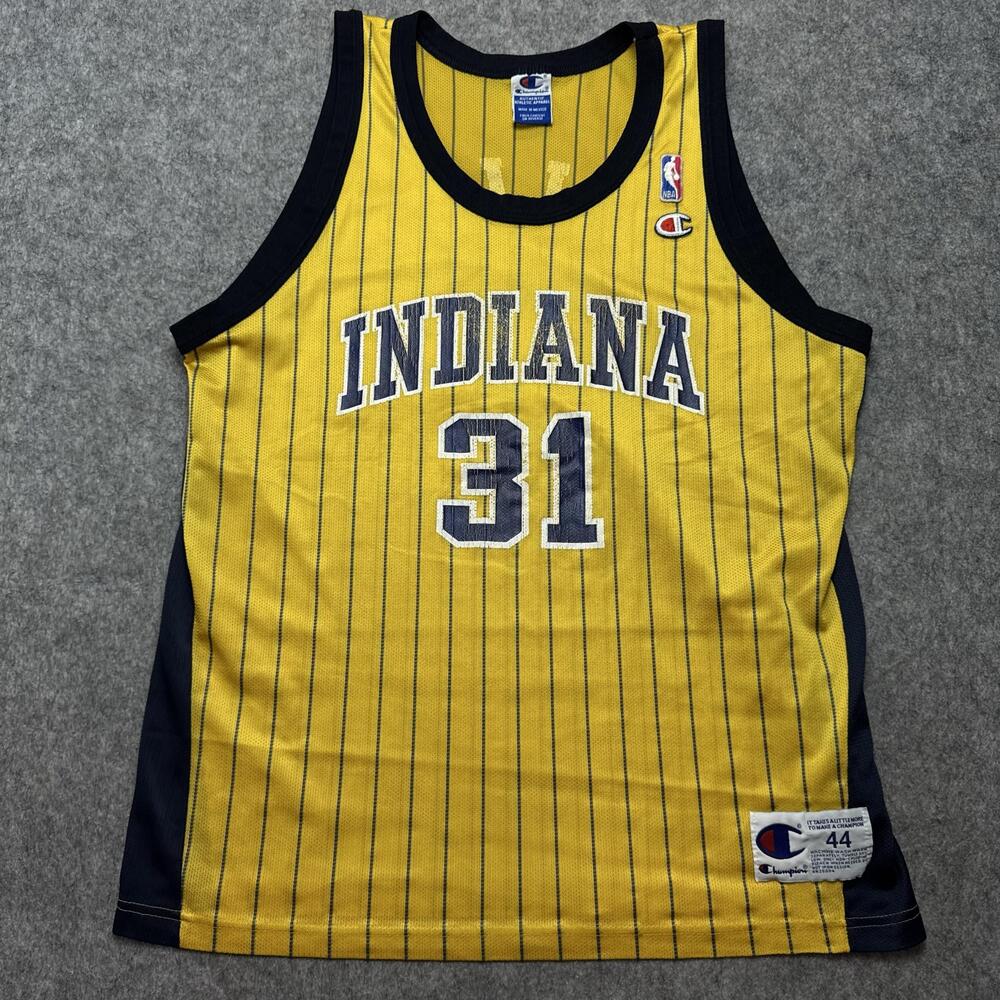 Vintage Indiana Pacers Jersey Mens 44 NBA Basketball Reggie Miller 31 Champion